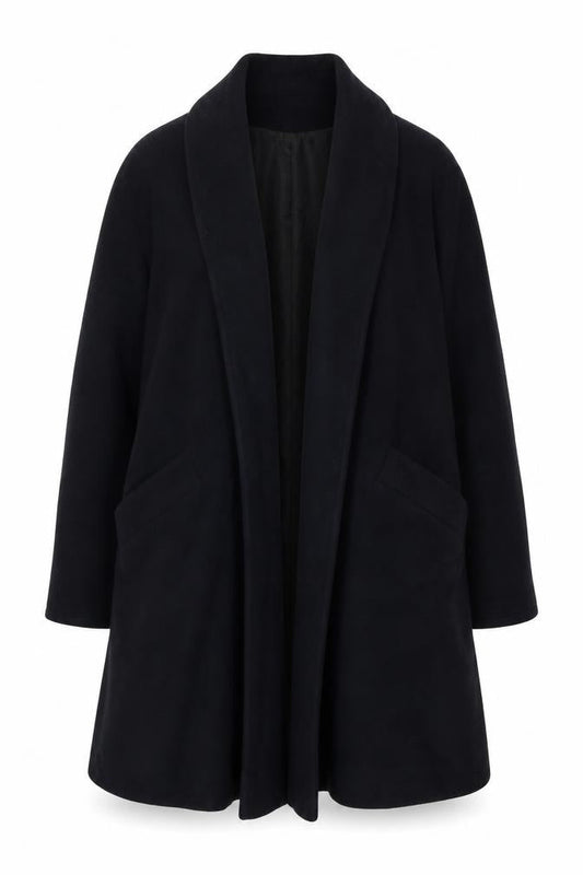 Anne Klein Women’s Black Wool Long Overcoat Size 12 Lined Classic