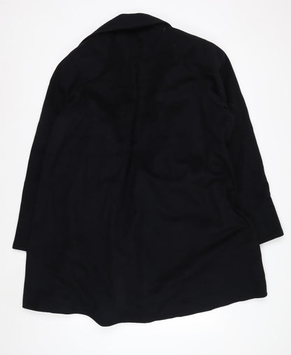Anne Klein Women’s Black Wool Long Overcoat Size 12 Lined Classic