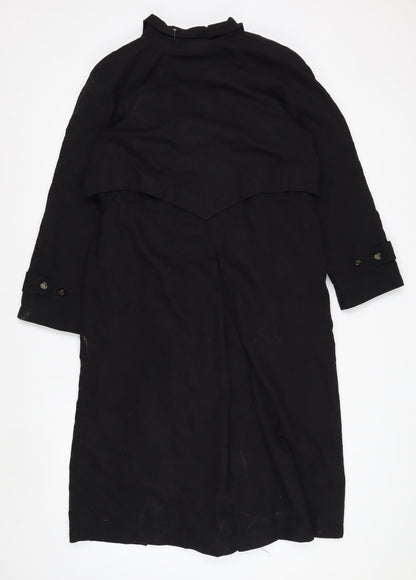 Fleet Street Women’s Black Petite Long Overcoat Size 6