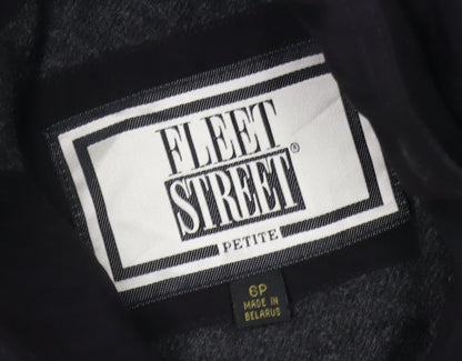 Fleet Street Women’s Black Petite Long Overcoat Size 6