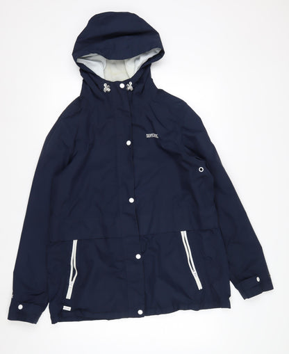 Regatta Women's Blue Waterproof Hooded Rain Jacket Size 16