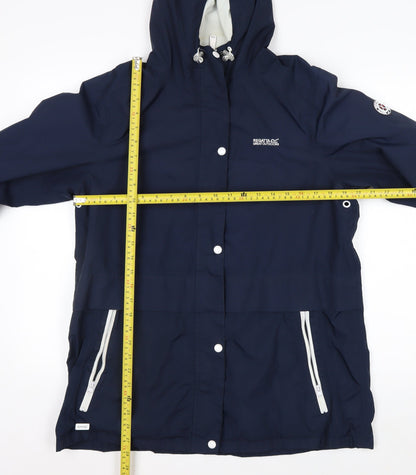 Regatta Women's Blue Waterproof Hooded Rain Jacket Size 16