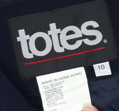 Totes Womens Blue Long Belted Trench Coat Size 10 Waterproof Classic