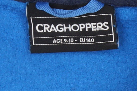 Craghoppers Boys Blue Hooded Puffer Jacket 9-10 Years Fleece Lined Outdoor Coat