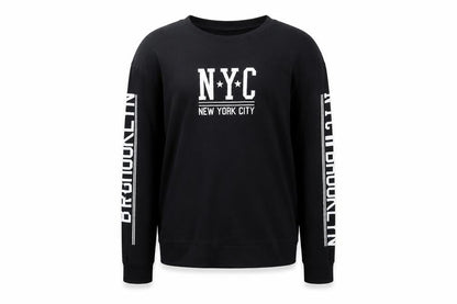 H&M Men’s Black NYC Graphic Long Sleeve Cotton Casual Top M