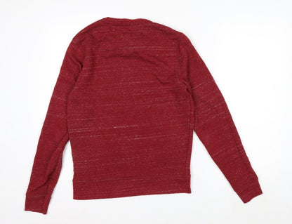 Hilfiger Denim Men’s Red Crew Neck Pullover Sweatshirt Size S
