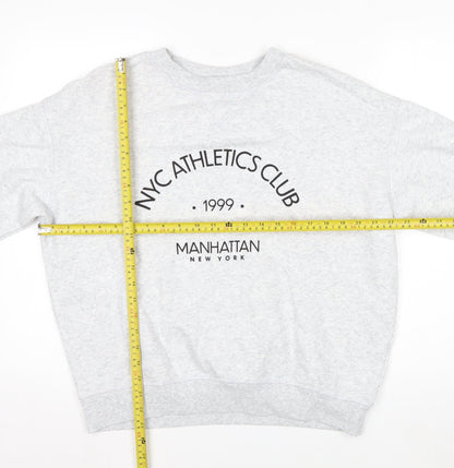 H&M Womens Grey NYC Athletics Club Sweatshirt Size S Cotton Blend