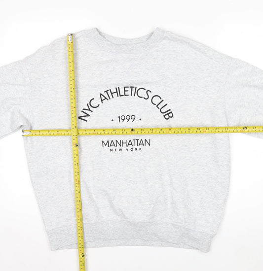 H&M Womens Grey NYC Athletics Club Sweatshirt Size S Cotton Blend
