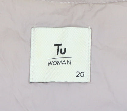Tu Women Purple Quilted Padded Waistcoat Size 20 Regular Fit