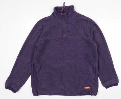 Joie de Vivre Women's Purple Fleece 1/4 Zip Pullover Sweatshirt Size L
