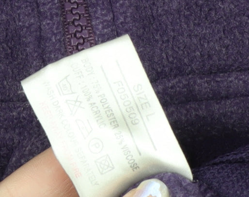 Joie de Vivre Women's Purple Fleece 1/4 Zip Pullover Sweatshirt Size L