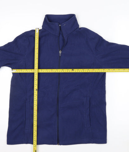 Lands' End Women's Blue Fleece Full Zip Petite Jacket Size S