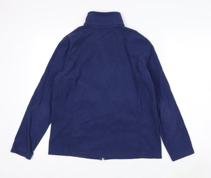 Lands' End Women's Blue Fleece Full Zip Petite Jacket Size S