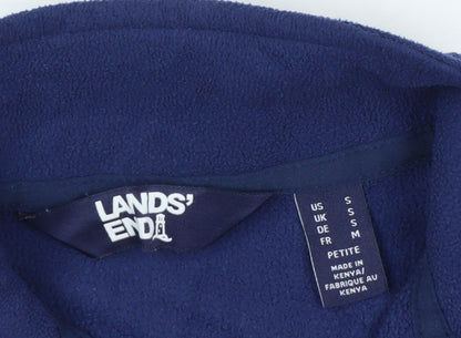 Lands' End Women's Blue Fleece Full Zip Petite Jacket Size S