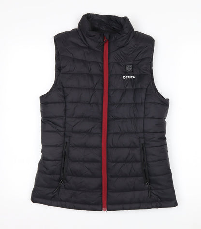 Ororo Women's Black Heated Quilted Waistcoat Bodywarmer Size S