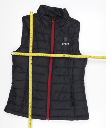 Ororo Women's Black Heated Quilted Waistcoat Bodywarmer Size S