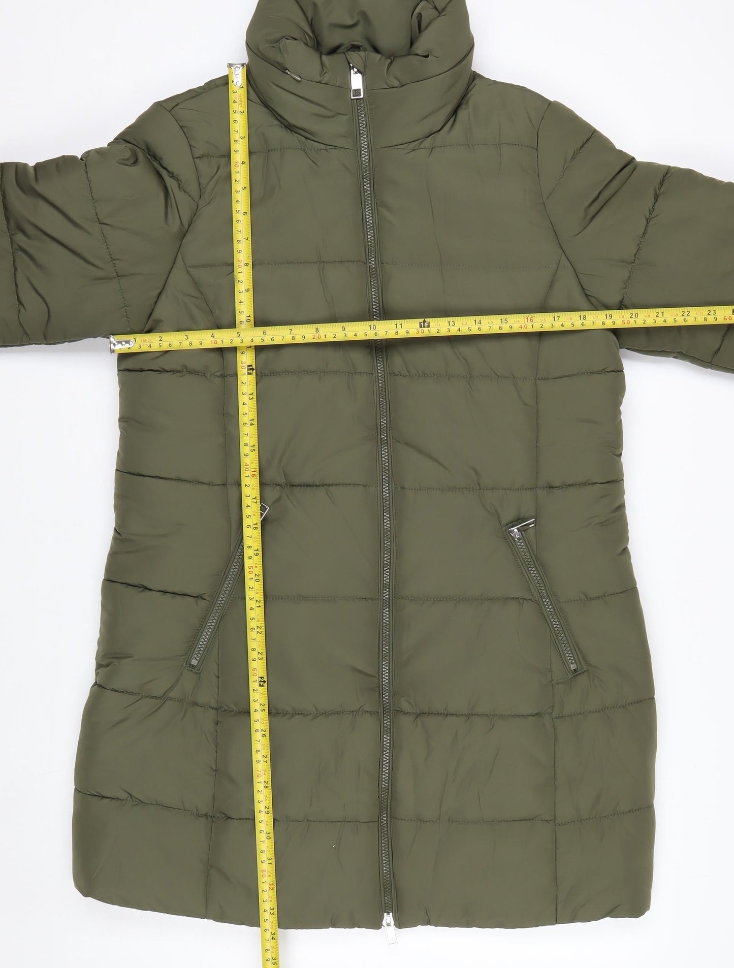 Marks and Spencer Women's Green Long Puffer Coat Size 14