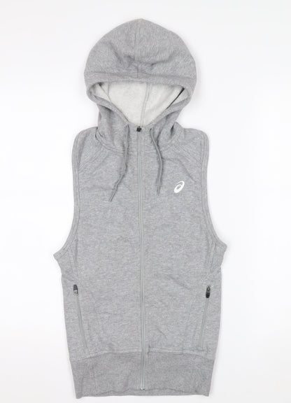 ASICS Women's Grey Full Zip Hoodie Vest XS Lightweight Activewear