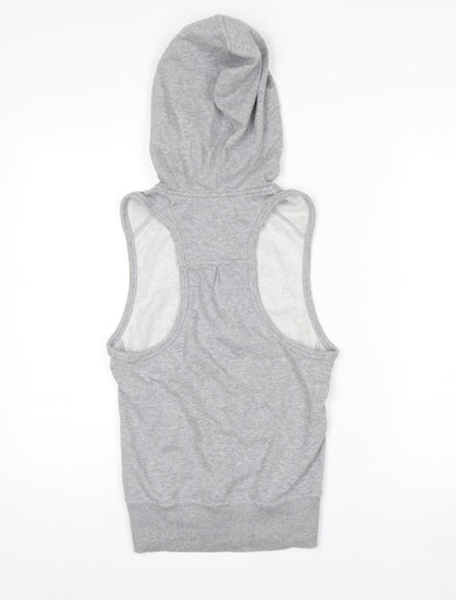 ASICS Women's Grey Full Zip Hoodie Vest XS Lightweight Activewear