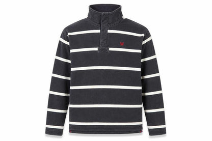 Crew Clothing Co Men’s Blue Striped Henley Sweatshirt Large