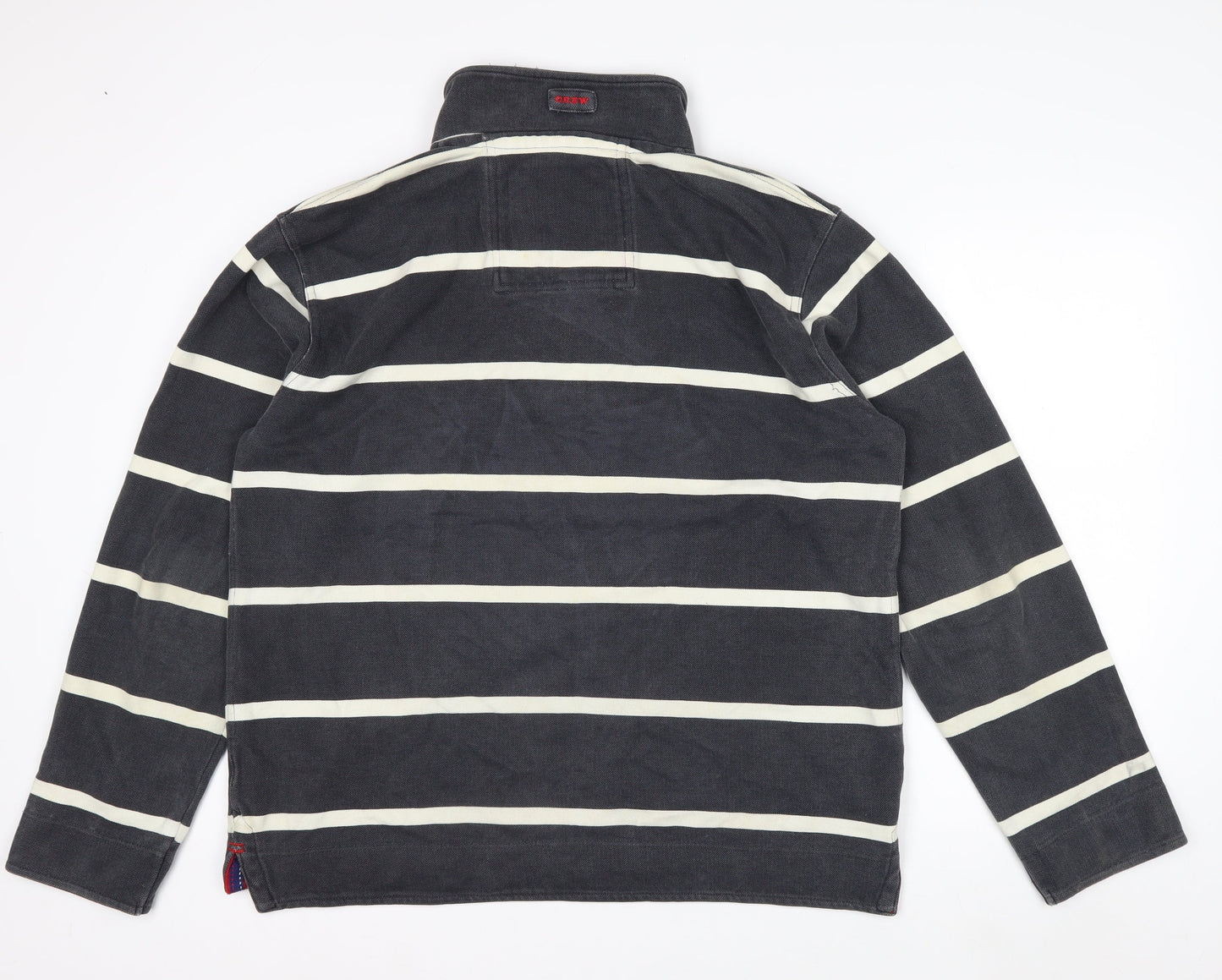 Crew Clothing Co Men’s Blue Striped Henley Sweatshirt Large