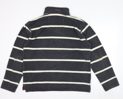 Crew Clothing Co Men’s Blue Striped Henley Sweatshirt Large