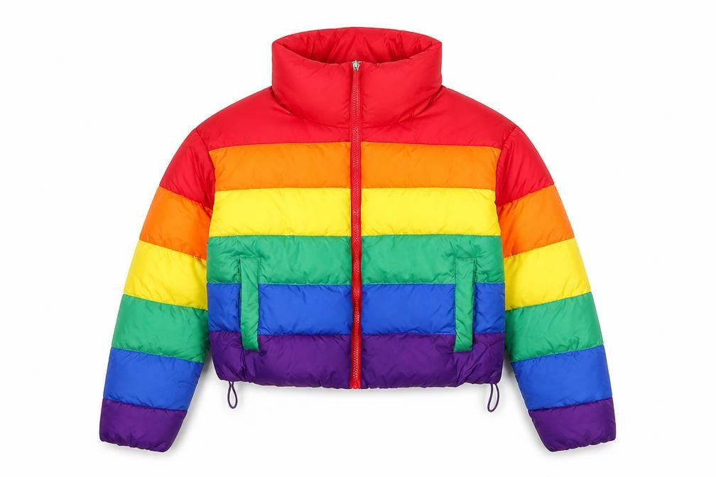 Primark Womens Multicoloured XS Cropped Puffer Jacket