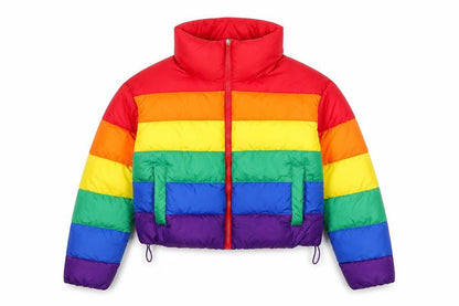 Primark Womens Multicoloured XS Cropped Puffer Jacket
