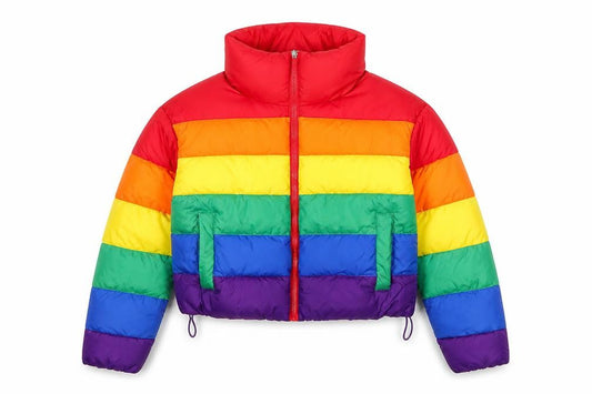 Primark Womens Multicoloured XS Cropped Puffer Jacket