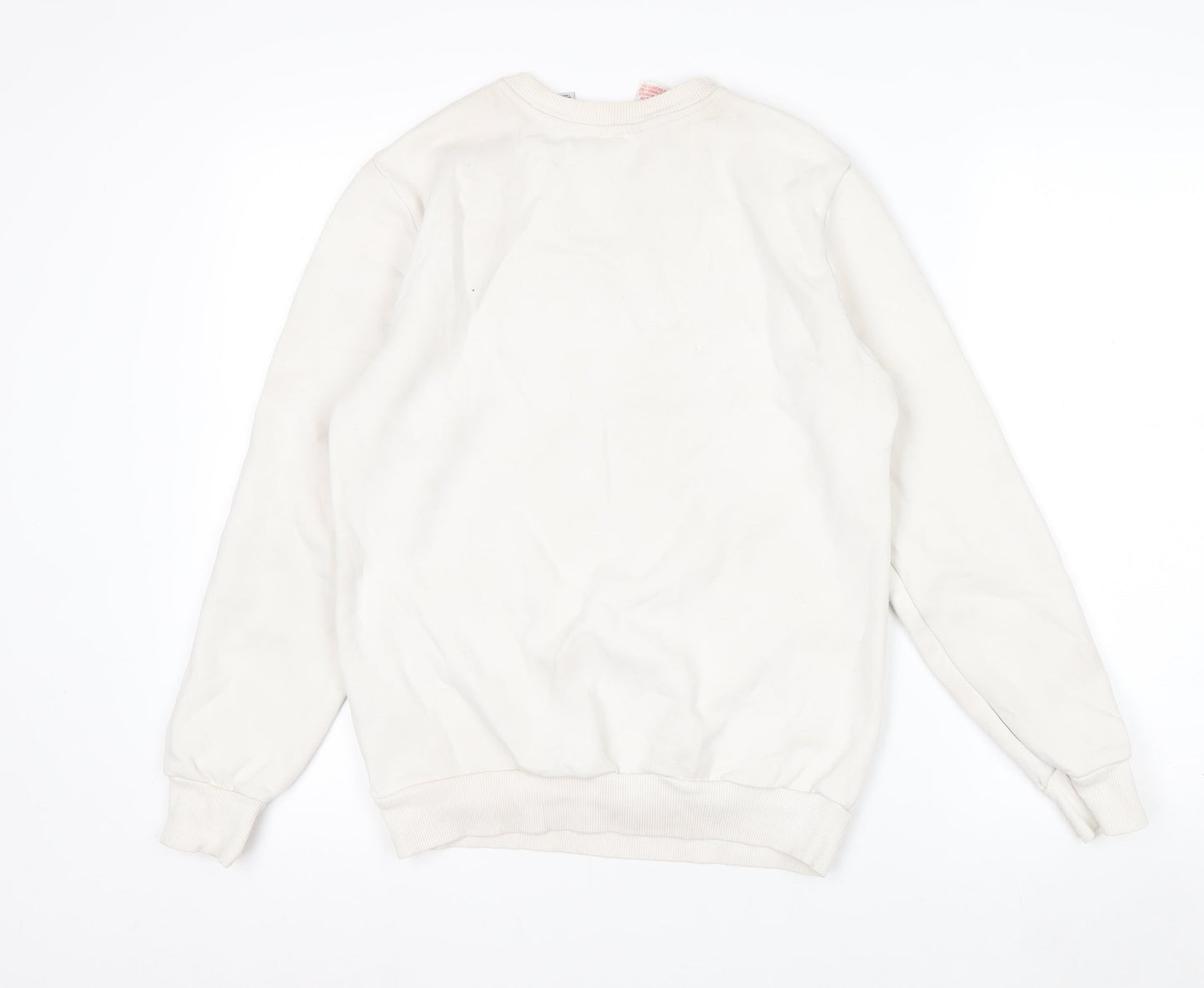 Adidas Boys Beige Logo Crew Neck Fleece Sweatshirt 13-14 Years
