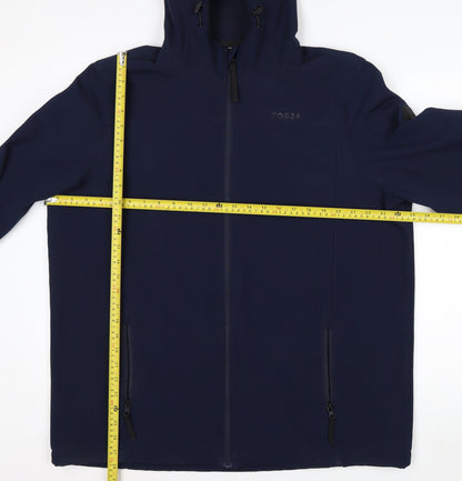 TOG24 Men's Blue XL Softshell Hooded Jacket Water Resistant