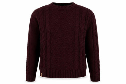 10 Tree Men's Brown Cable Knit Wool Blend Jumper Size M