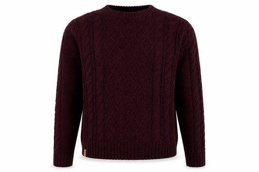 10 Tree Men's Brown Cable Knit Wool Blend Jumper Size M