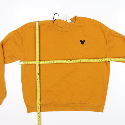 H&M Disney Womens Mustard Crew Neck Pullover Sweatshirt Size 14