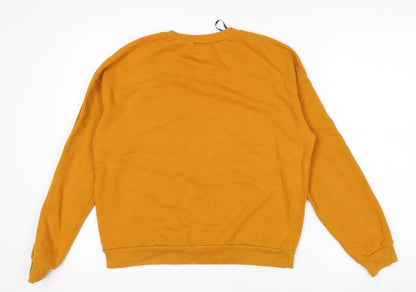 H&M Disney Womens Mustard Crew Neck Pullover Sweatshirt Size 14