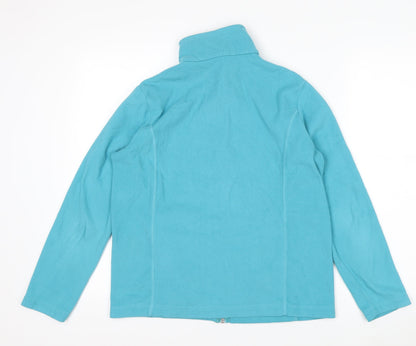 Lands' End Women's Blue Fleece Full Zip Petite Jacket Size S