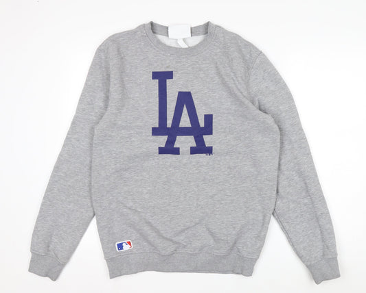 New Era Men’s Grey LA Logo Pullover Sweatshirt M Regular Fit