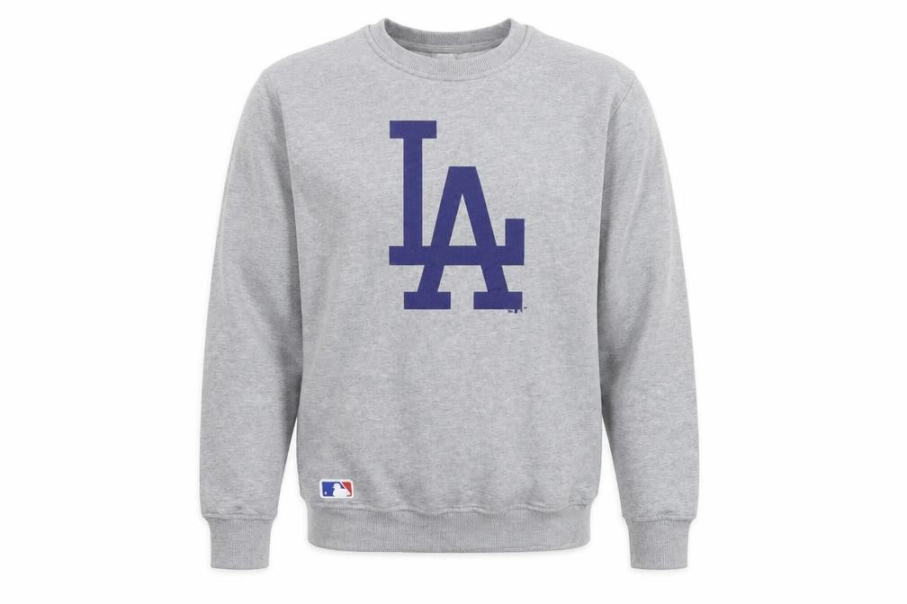 New Era Men’s Grey LA Logo Pullover Sweatshirt M Regular Fit
