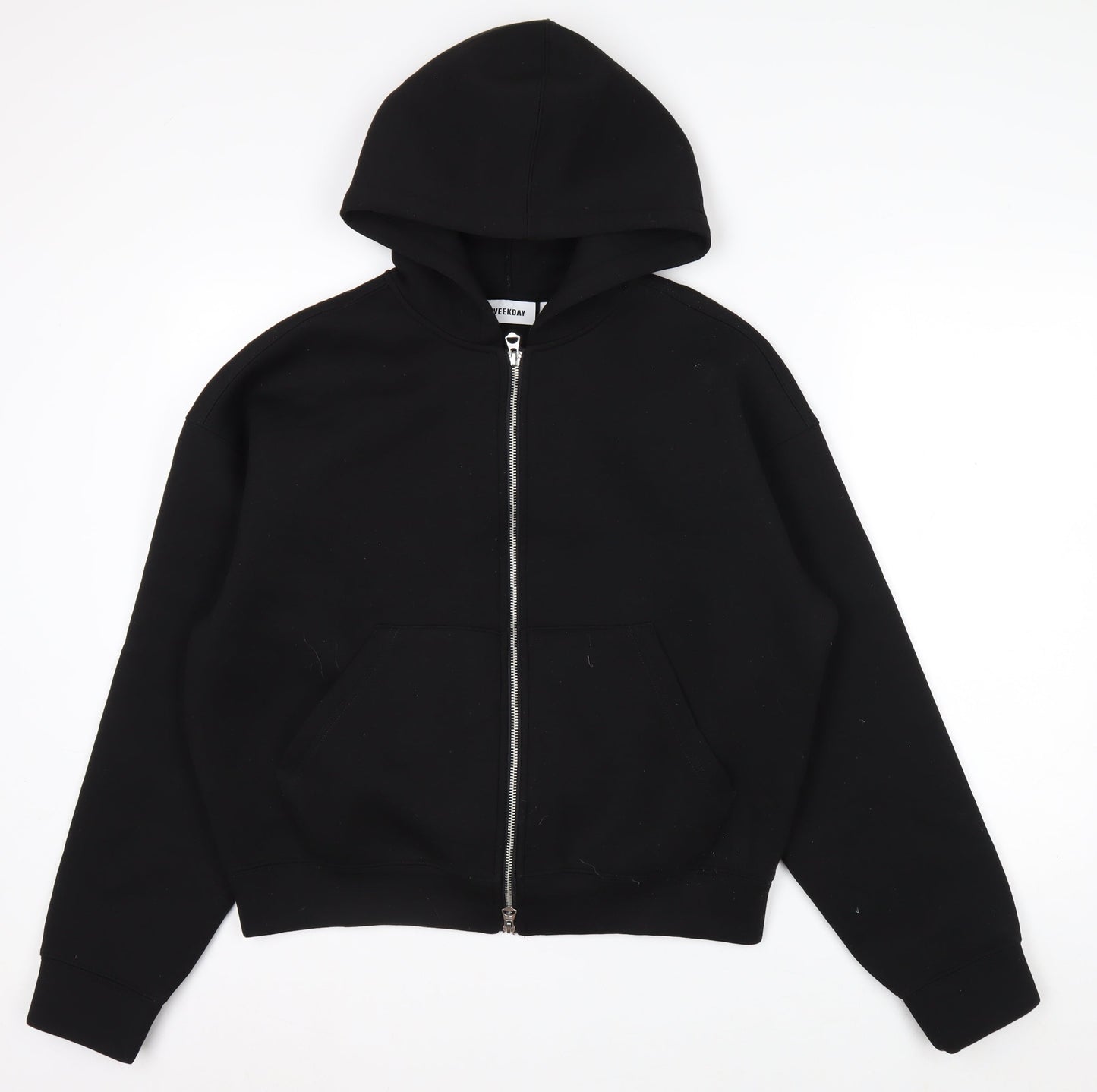 Weekday Mens Black Full Zip Hoodie S Regular Fit
