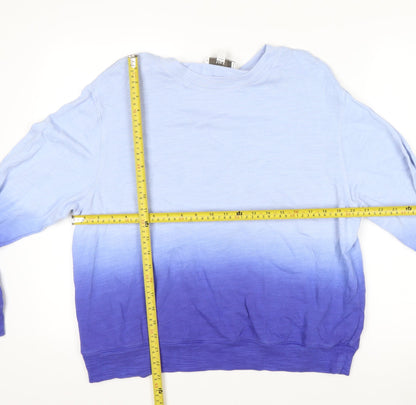 Marks and Spencer Women Purple Ombre Cotton Pullover Sweatshirt M