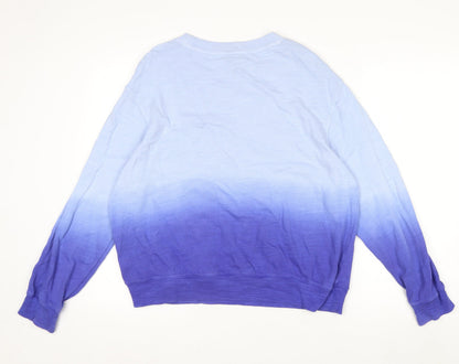 Marks and Spencer Women Purple Ombre Cotton Pullover Sweatshirt M