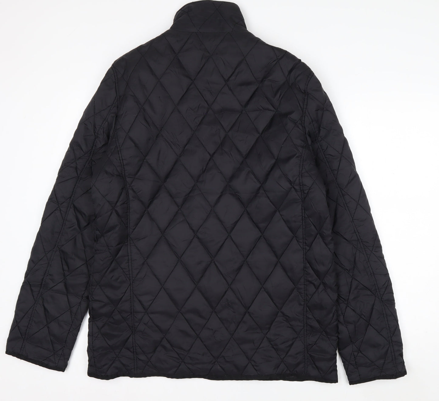 Peacocks Men's Black Quilted Mid-Length Jacket Size M