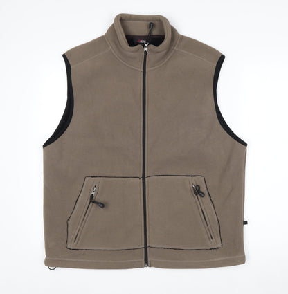 Cedarwood State Active Men's Brown Fleece Waistcoat XL Full Zip Bodywarmer