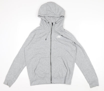 Nike Men’s Grey Full Zip Hoodie S Regular Fit Lightweight Fleece