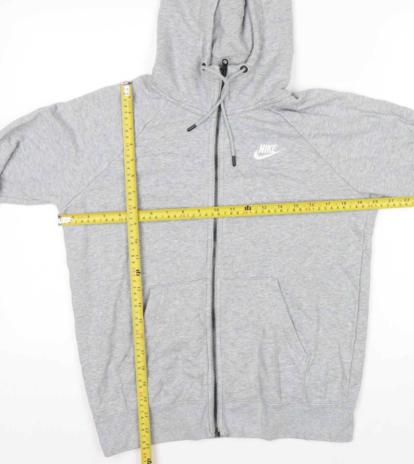 Nike Men’s Grey Full Zip Hoodie S Regular Fit Lightweight Fleece