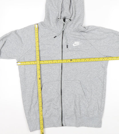 Nike Men’s Grey Full Zip Hoodie S Regular Fit Lightweight Fleece