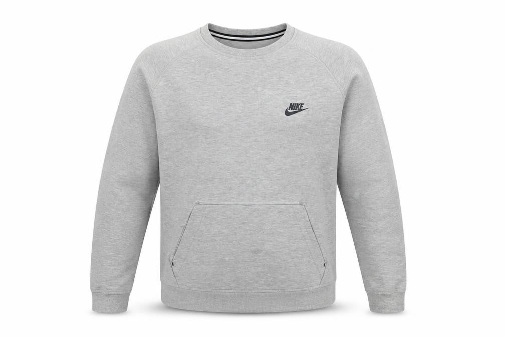 Nike Men's Grey Regular Fit Crew Neck Pullover Sweatshirt M