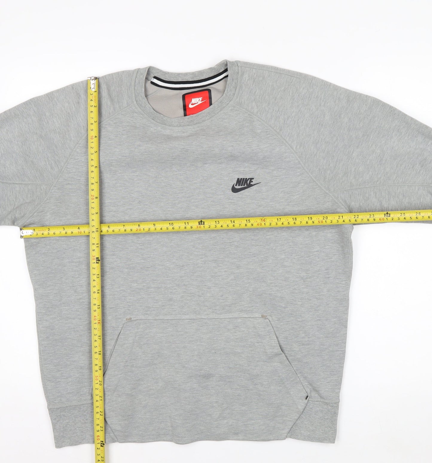 Nike Men's Grey Regular Fit Crew Neck Pullover Sweatshirt M