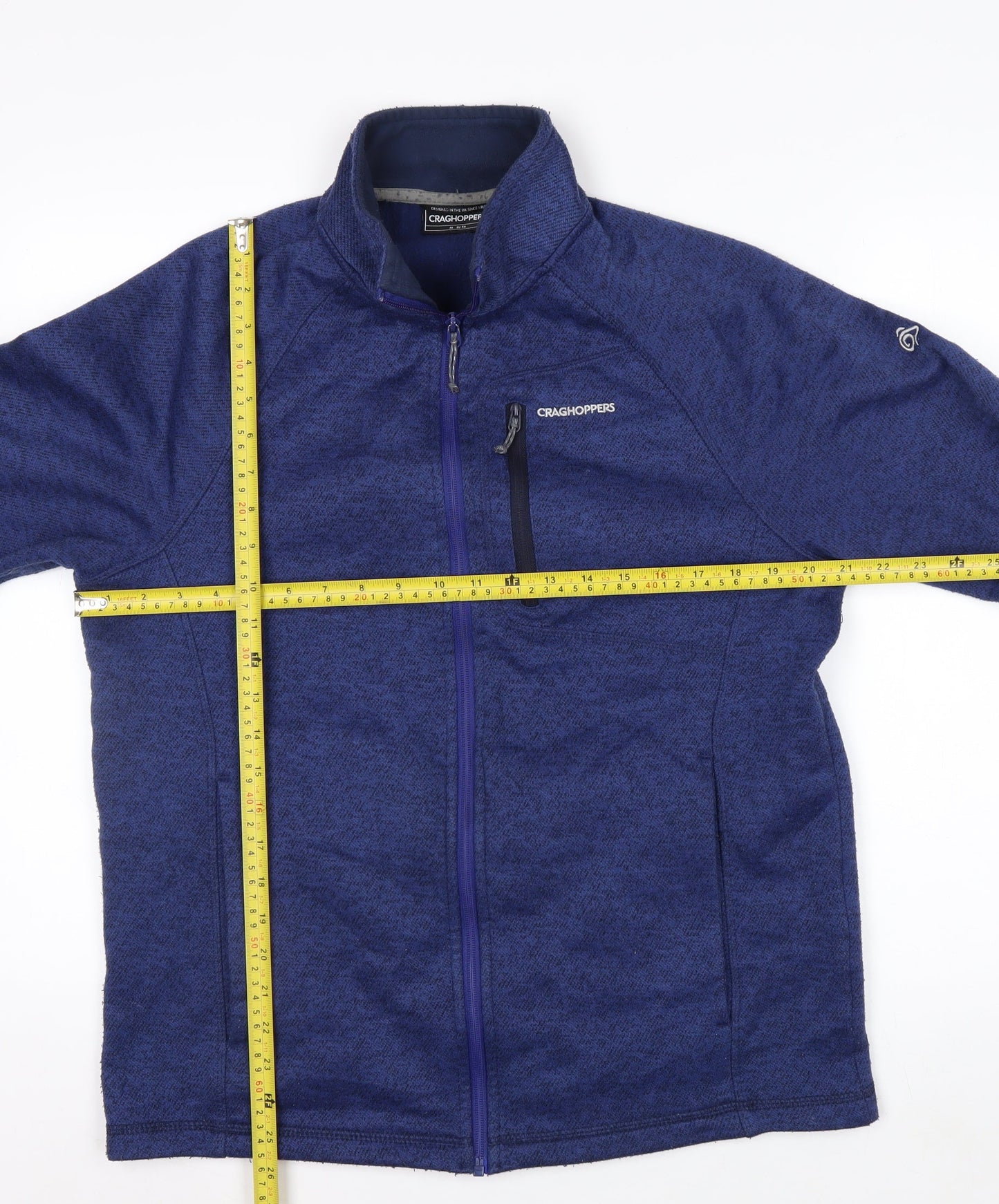 Craghoppers Men's Blue Fleece Full Zip Outdoor Jacket Size M