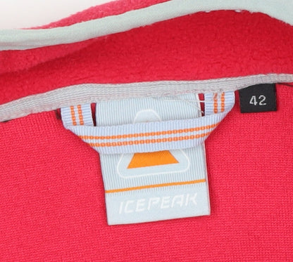 Icepeak Womens Red Fleece Full Zip Outdoor Jacket Size 14